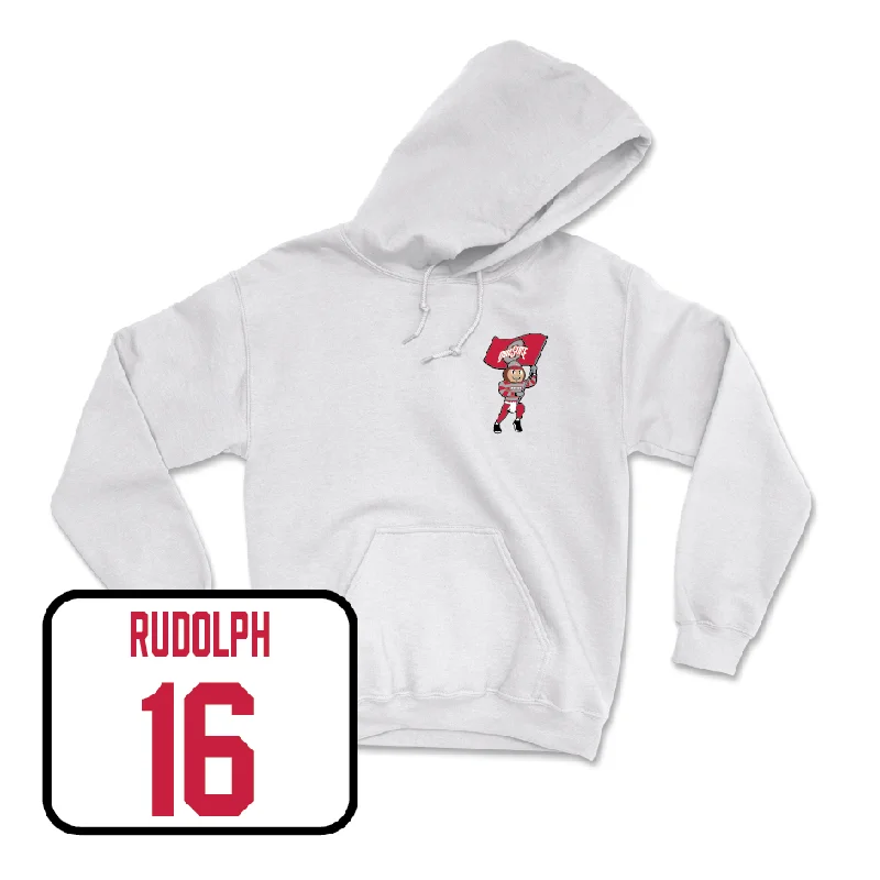 Women's Lacrosse White Brutus Hoodie - Audrey Rudolph Hoodie with Slit Hem Functional Movement