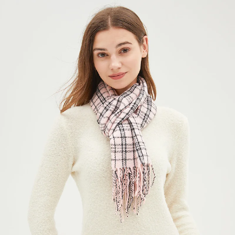 Women's Winter Warm Scarf Tartan Plaid Shawl Soft Long Wrap Classic Wool Shawl Wrap