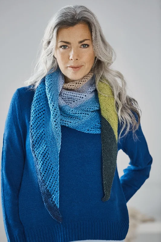 Easy Triangle Shawl (Knit) - Version 4 Trendy Long Knit Shawl