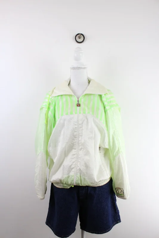 Vintage Ellesse Nylon Jacket (M) Faux Fur Jacket Real Fur Jacket Shearling Jacket
