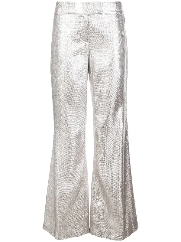 metallic wide-leg trousers Trousers Velvet Soft