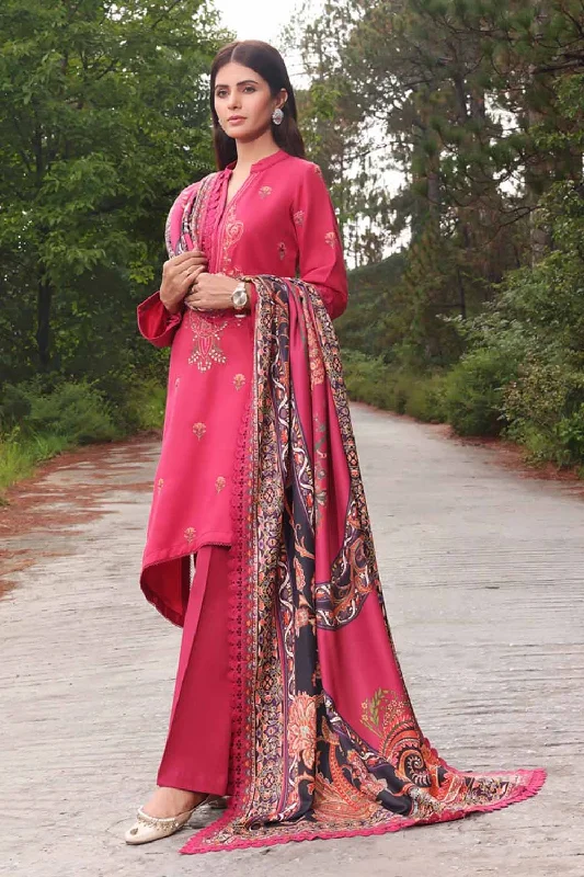 Gul Ahmed 3PC Embroidered Acrylic Unstitched Suit with Digital Printed Acrylic Shawl AP-32010 Luxurious Silk Shawl Cape