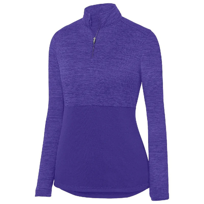 Augusta Women's Purple Shadow Tonal Heather Quarter Zip Pullover Oversized Cozy Pullover Augusta Women's Purple Shadow Tonal Heather Quarter Zip Pullover Oversized Cozy Pullover