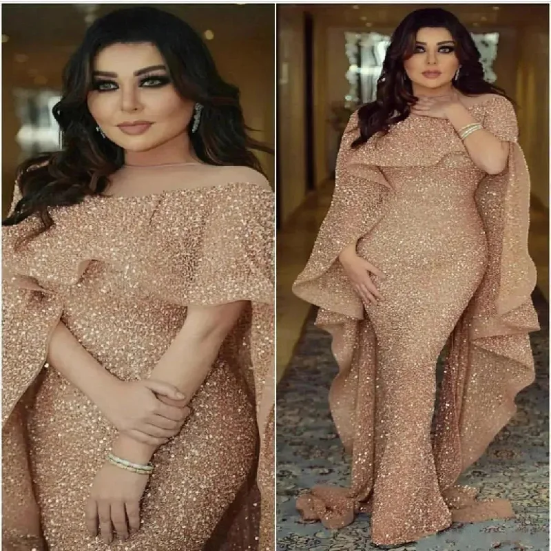 American and European Shawl Style Long Dress Champagne Sequined dress for Evening Night party Dinner party wedding party Cocktail party Soft Cashmere Shawl Cape