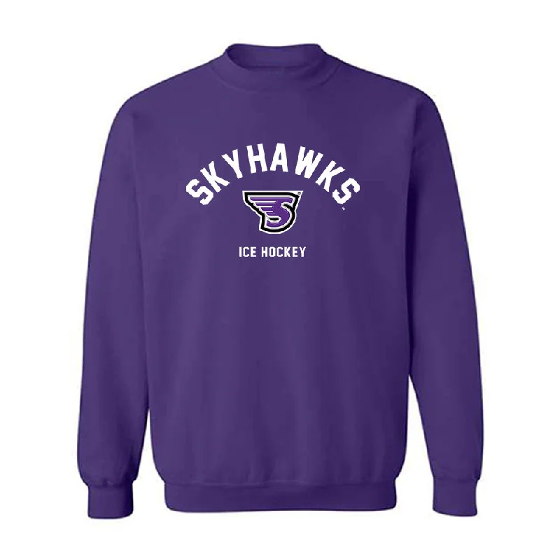 Stonehill - NCAA Women's Ice Hockey : Lily Geist - Classic Shersey Crewneck Sweatshirt Hoodie with Frayed Bohemian Relaxed Stonehill - NCAA Women's Ice Hockey : Lily Geist - Classic Shersey Crewneck Sweatshirt Hoodie with Frayed Bohemian Relaxed