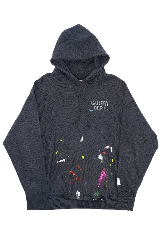 Paint Splatter Logo Hoodie Hoodie with Color Block Contrast Stylish