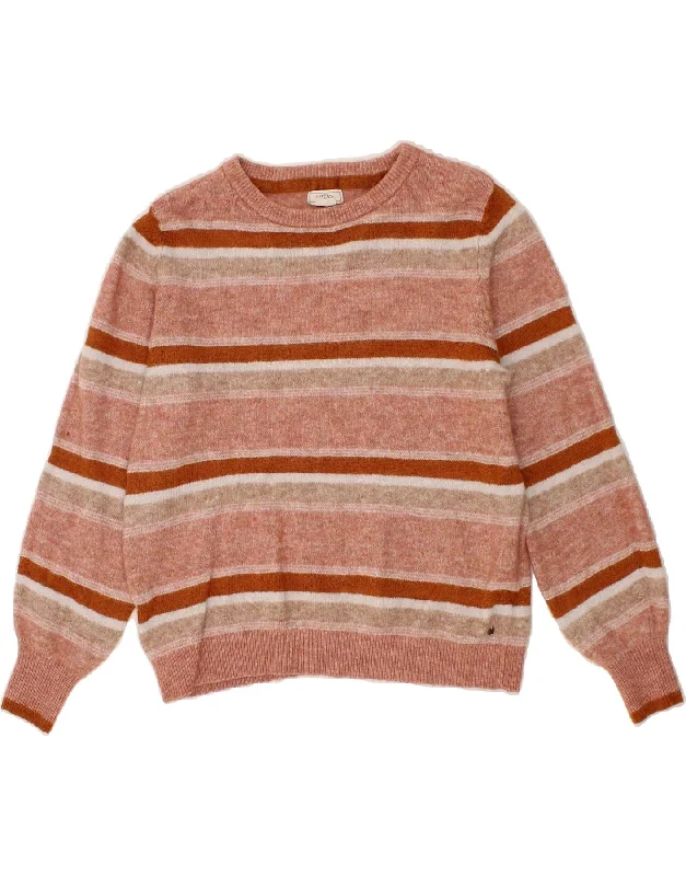 FAT FACE Womens Boat Neck Jumper Sweater UK 12 Medium Maroon Striped Cashmere Blend Cotton Blend Poly Blend FAT FACE Womens Boat Neck Jumper Sweater UK 12 Medium Maroon Striped Cashmere Blend Cotton Blend Poly Blend