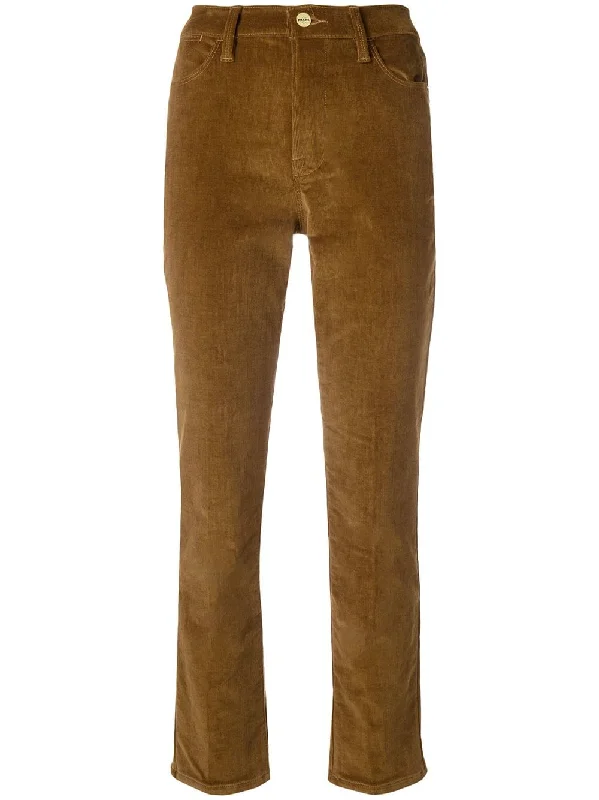 straight-leg corduroy trousers Trousers Solid Black