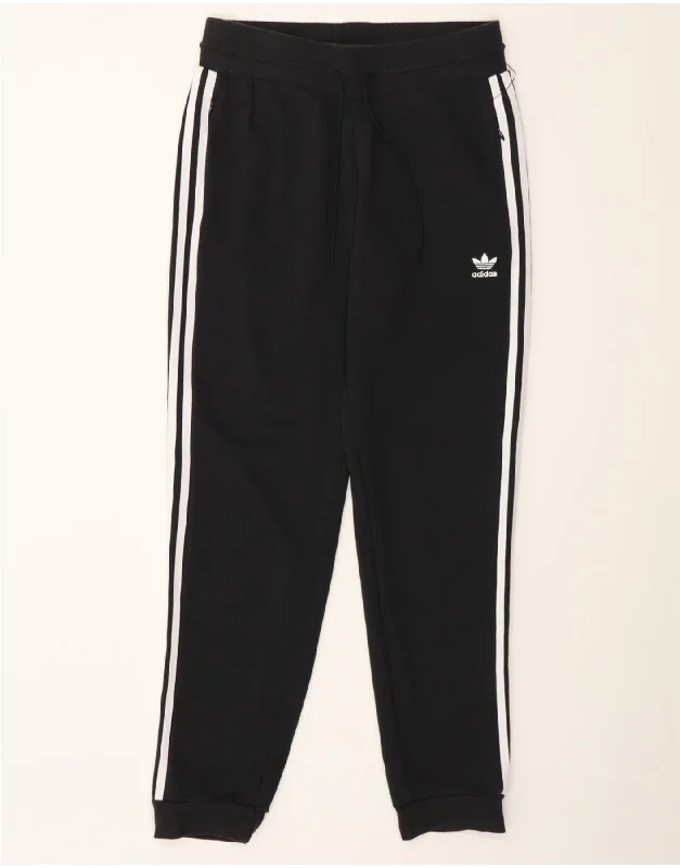 ADIDAS Womens Tracksuit Trousers Joggers UK 14 Medium  Black Cotton Trousers versatile functional