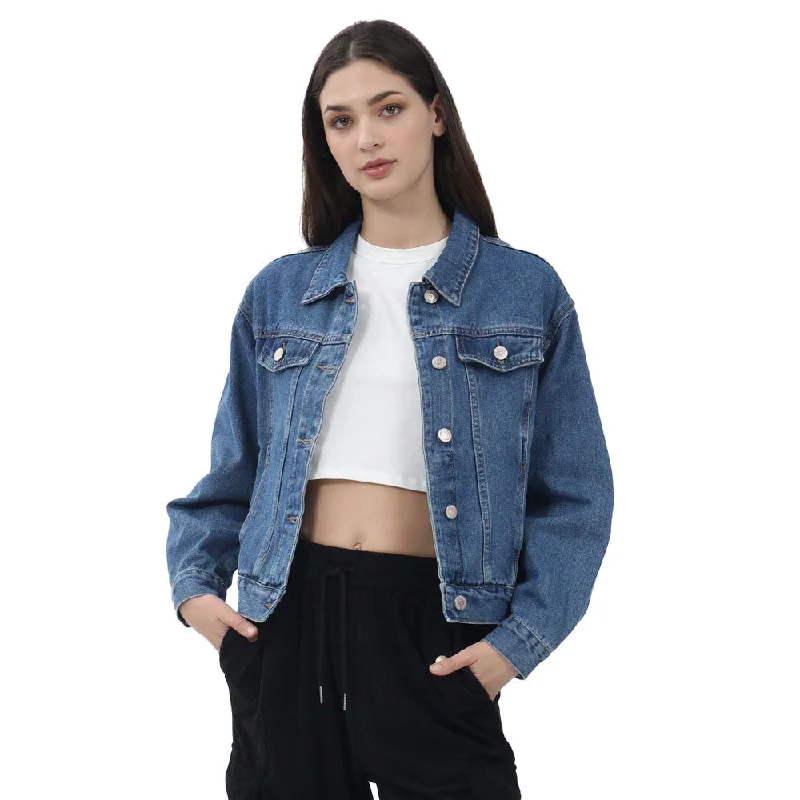 CHAMARRA PARA MUJER JACKET DENIM BASIC FOREVER 21 Fleece Jacket Down Jacket Feather Jacket