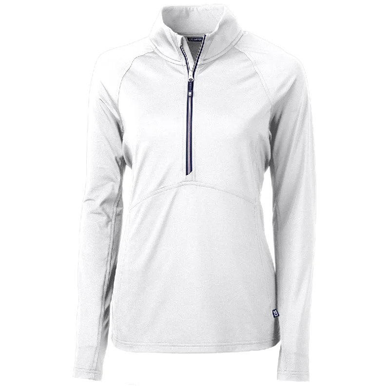 Cutter & Buck Women's White Adapt Eco Knit Recycled Half Zip Pullover Fleece Warm Pullover Cutter & Buck Women's White Adapt Eco Knit Recycled Half Zip Pullover Fleece Warm Pullover