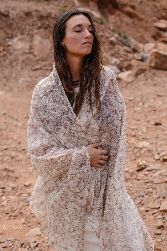 Shipibo Tribal Shawl ⋗⋗ Thin Linen Shawl Trendy Knitted Shawl Wrap