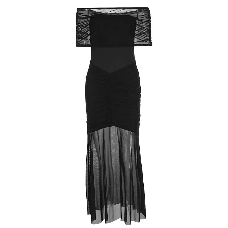 Off the Shoulder Sheer Shawl and Tube Dress Soft Pashmina Shawl Wrap