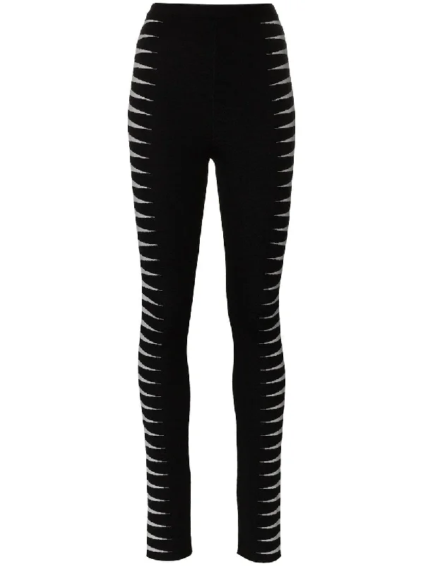 striped knitted trousers Trousers Spring Floral