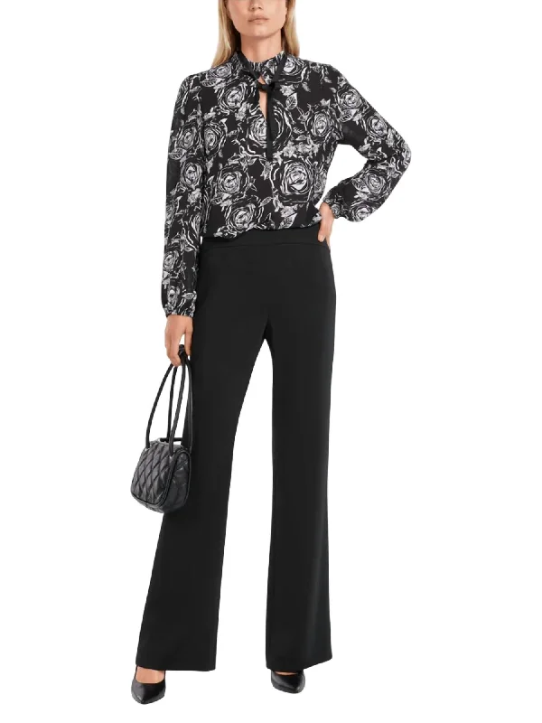 Flared Leg Trouser In Black Trousers Travel Practical