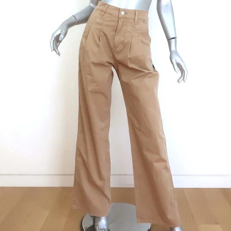 Veronica Beard Mia Wide Leg High Rise Trousers Khaki Stretch Cotton Size 25 NEW Trousers Print Floral