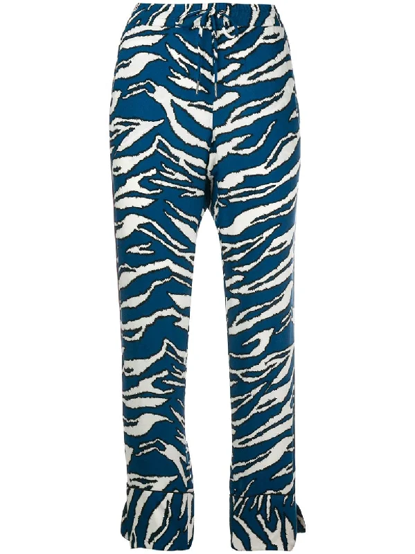 tiger print fitted trousers Chinos Cotton Straight Leg