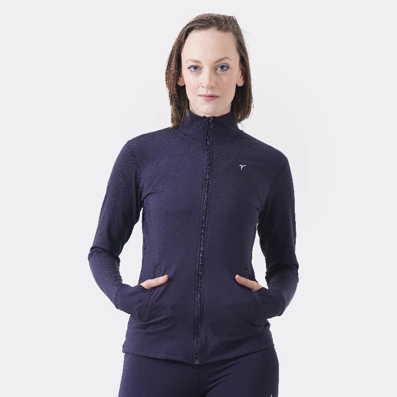 Tf-Navy Velocity Women Jacket Hooded Jacket Caped Jacket Shawl Collar Jacket