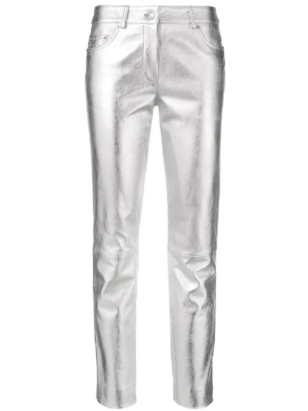metallic skinny trousers Trousers High Rise Slim Fit