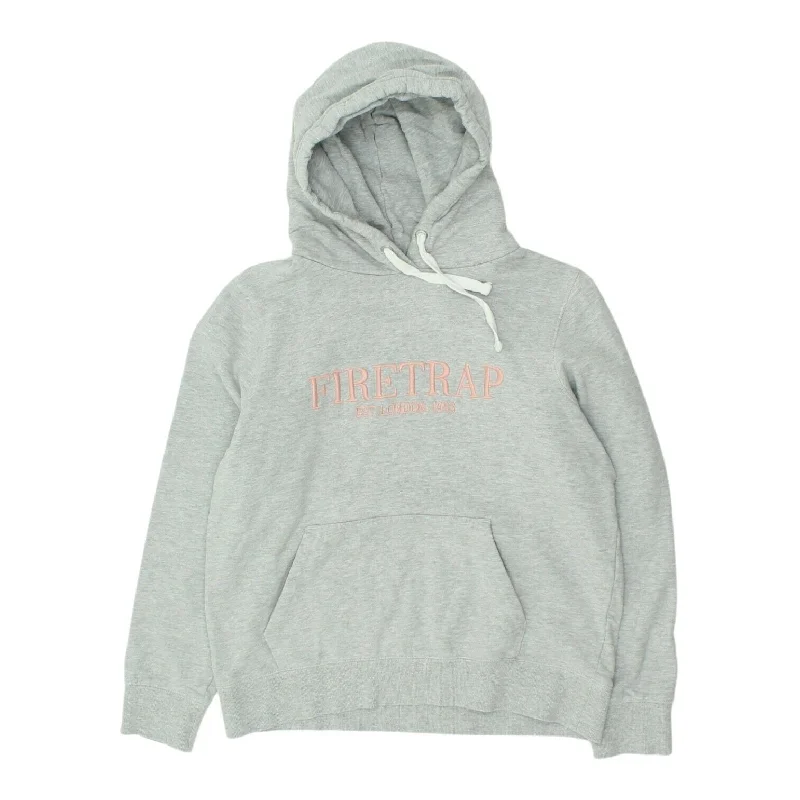 Firetrap Spell Out Logo Womens Grey Pullover Hoodie | Designer Streetwear VTG High Neck Pullover Firetrap Spell Out Logo Womens Grey Pullover Hoodie | Designer Streetwear VTG High Neck Pullover