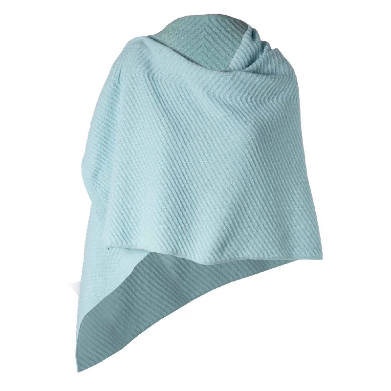 Lambswool Shawl- Aqua Cozy Wool Shawl Poncho