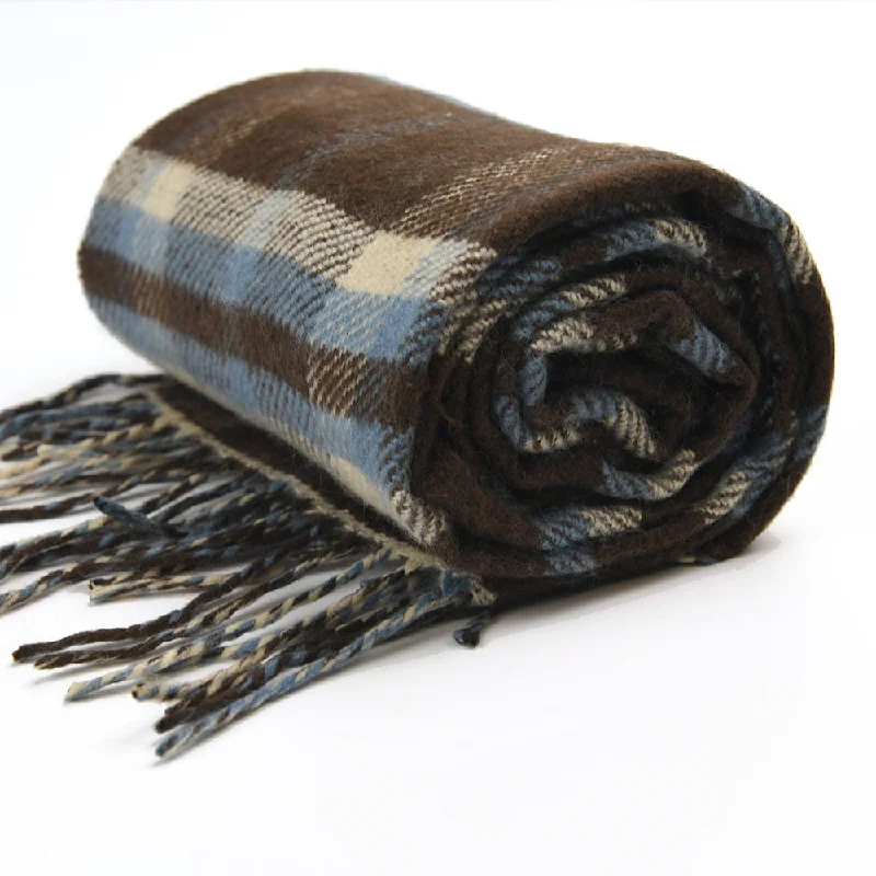 US Stock Women's Winter Warm Scarf Tartan Plaid Shawl Soft Long Wrap Soft Cashmere Shawl Poncho