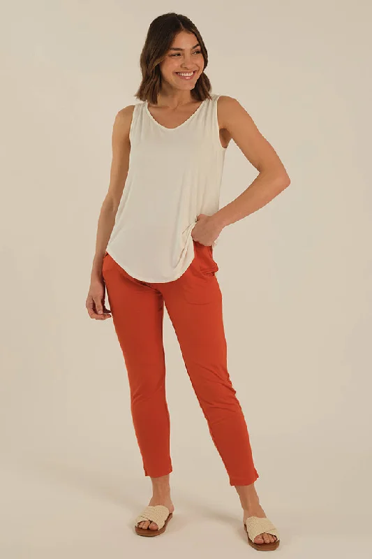 Peggy Bamboo Trouser - Flame Trousers Harem Relaxed Fit