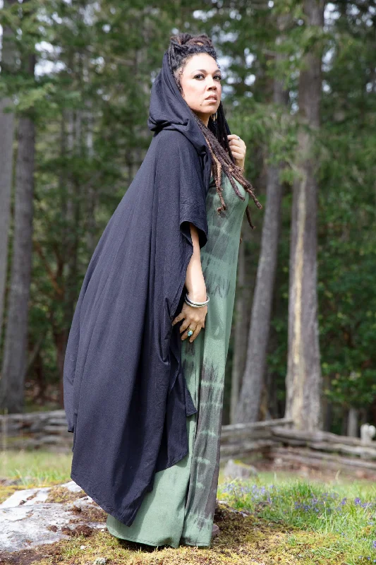 Raven Shawl - w HOOD Stylish Cashmere Shawl Cape