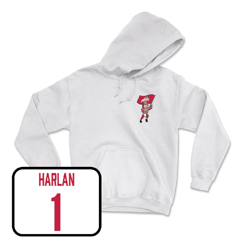 White Women's Lacrosse Brutus Hoodie - Delaney Harlan Hoodie with Snap Buttons Easy Quick