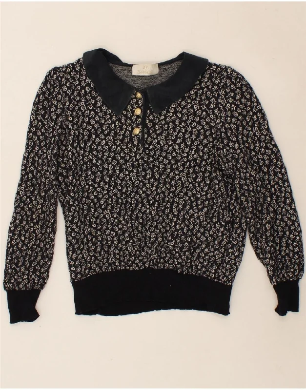 VINTAGE Womens Polo Neck Jumper Sweater UK 12 Medium Navy Blue Elegant Classic Vintage VINTAGE Womens Polo Neck Jumper Sweater UK 12 Medium Navy Blue Elegant Classic Vintage