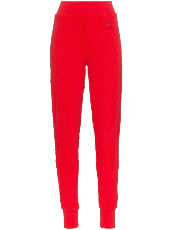 High-waist stretch cotton trousers Trousers Striped Patterned