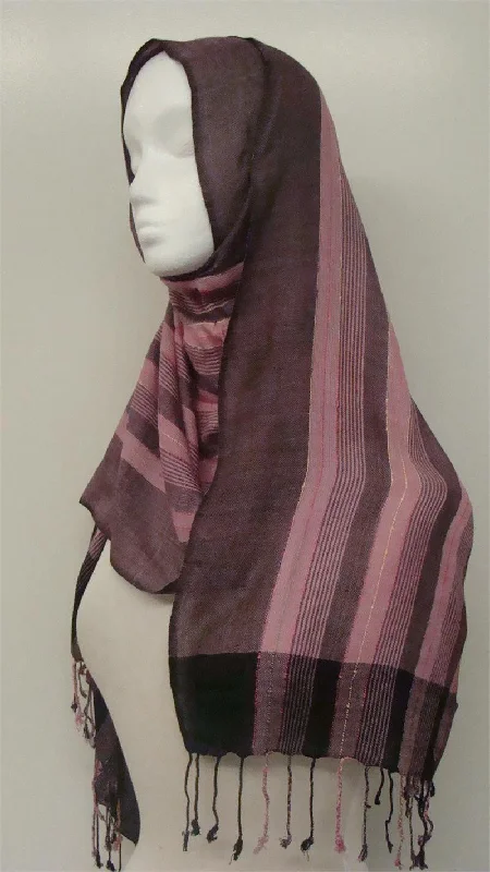 Multi-colored lining Shawl Cozy Chunky Knit Shawl