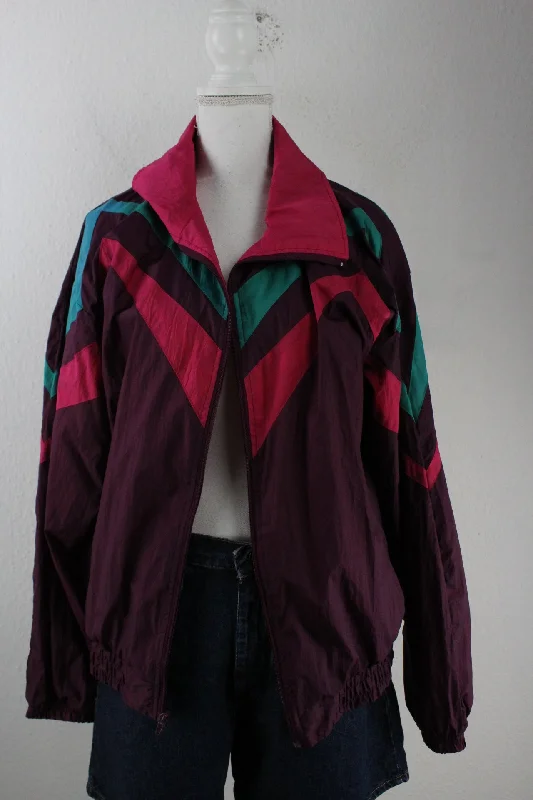 Vintage Athletic Jacket (L) Striped Jacket Polka Dot Jacket Floral Jacket