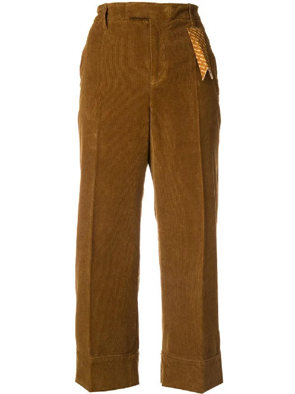 corduroy cropped trousers Trousers Custom Made