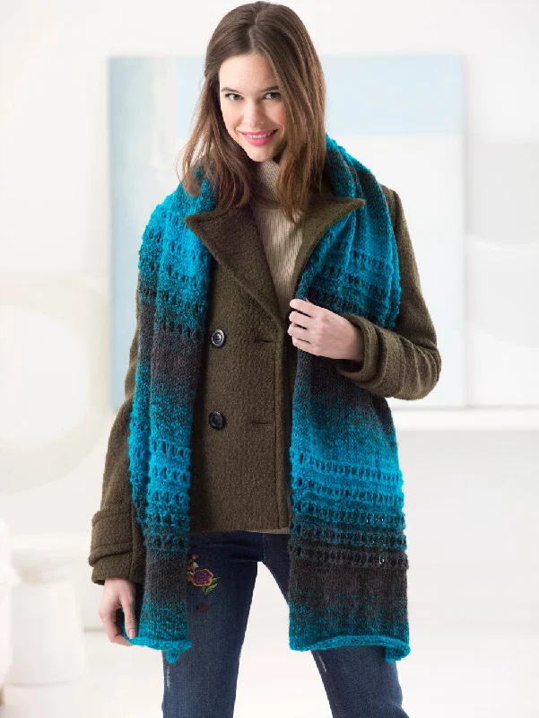 Eyelet Furrow Shawl (Knit) - Version 1 Elegant Knit Shawl Cape