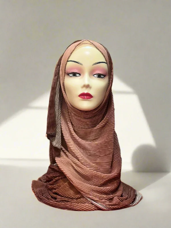 Double Shaded Pleated Hijab Scarf Shawl 180x90cm DSS24 Soft Cotton Shawl Poncho