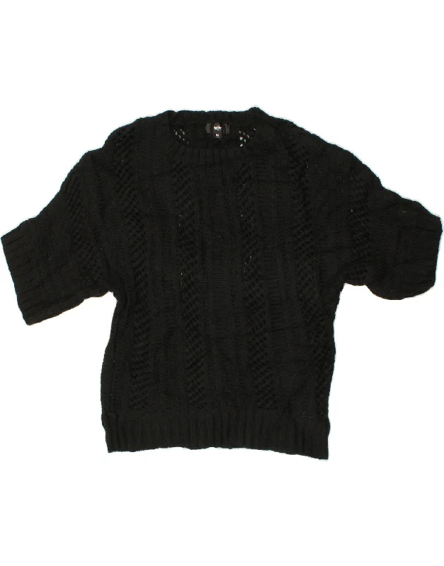 MOSSIMO Womens Short Sleeve Boat Neck Jumper Sweater UK 14 Medium Black Jersey Fabric Tulle Fabric Batik Fabric MOSSIMO Womens Short Sleeve Boat Neck Jumper Sweater UK 14 Medium Black Jersey Fabric Tulle Fabric Batik Fabric