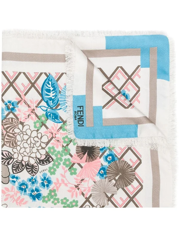 floral print shawl Classic Shawl with Tassels