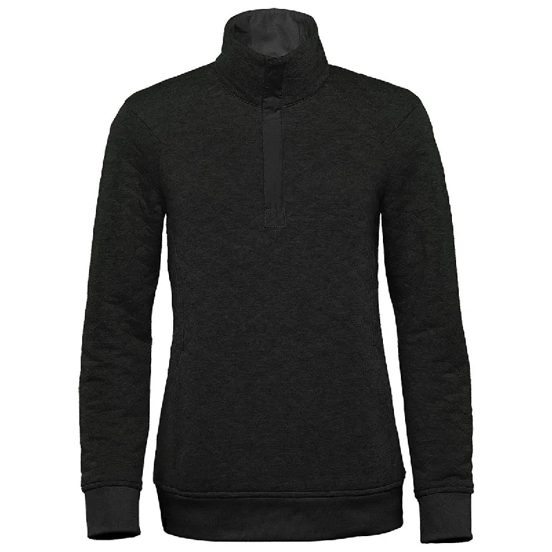 Stormtech Women's Dark Charcoal Heather Montebello Thermal 1/4 Zip Pullover Asymmetrical Hem Sweater Stormtech Women's Dark Charcoal Heather Montebello Thermal 1/4 Zip Pullover Asymmetrical Hem Sweater