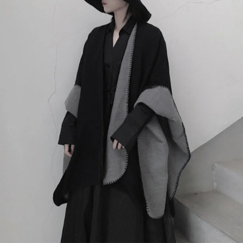 Simple Autumn Winter Reversible Shawl Soft Faux Fur Shawl