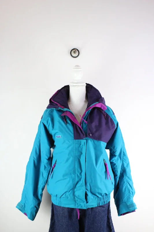 Vintage Columbia Jacket (M) Stand-Up Collar Roll-Neck Collar Turtle Neck