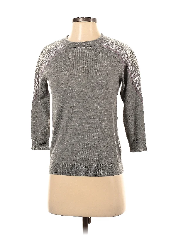 Wool Pullover Sweater Surplice Neck Pullover