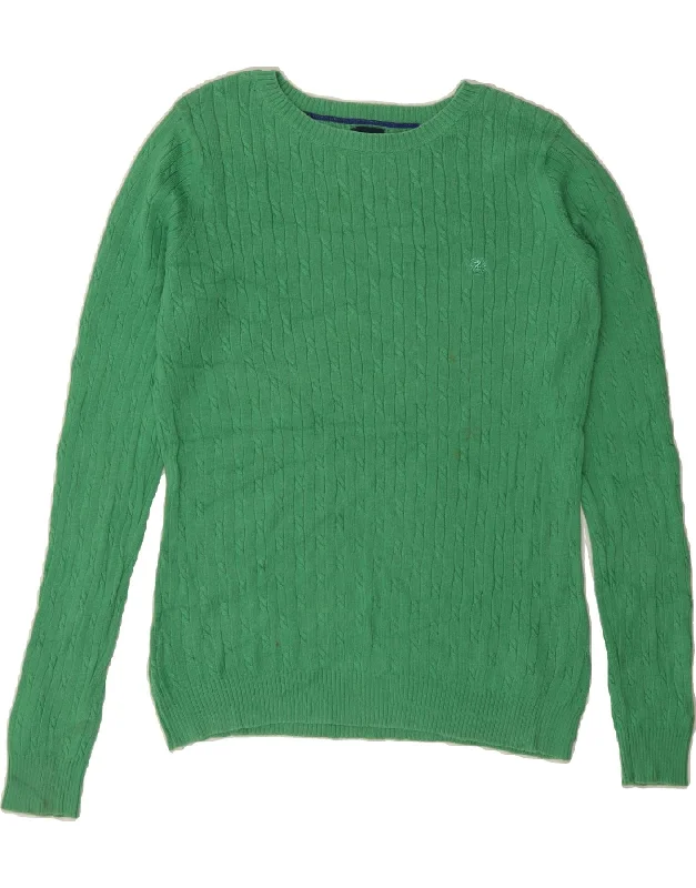 IZOD Womens Boat Neck Jumper Sweater UK 14 Medium Green Cotton Mesh Blend Leather Blend Suede Blend IZOD Womens Boat Neck Jumper Sweater UK 14 Medium Green Cotton Mesh Blend Leather Blend Suede Blend