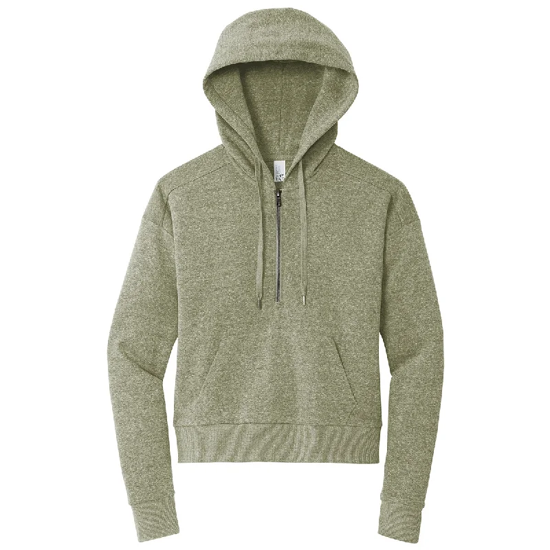 District Women's Military Green Frost Perfect Tri Fleece 1/2-Zip Pullover High Neck Pullover District Women's Military Green Frost Perfect Tri Fleece 1/2-Zip Pullover High Neck Pullover