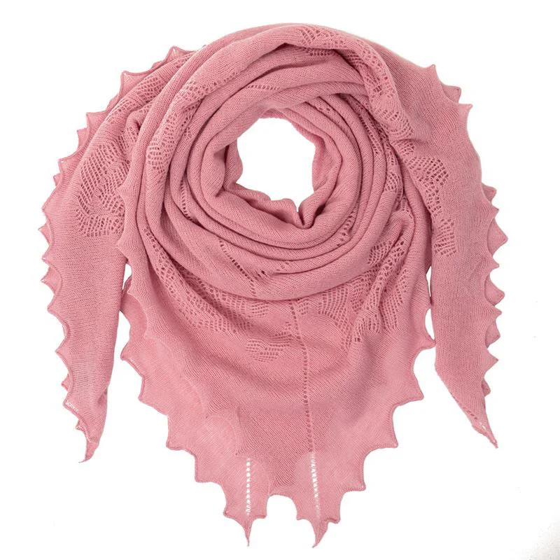 G.H.Hurt & Son Amy Rose Lambswool Shawl - Pink Warm Woolen Shawl Wrap