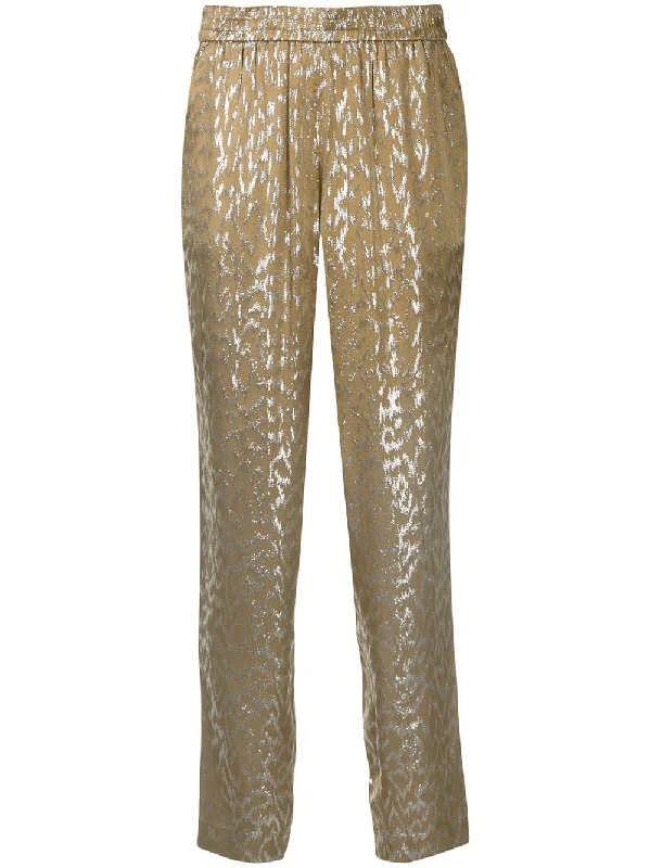 metallic tapered trousers Trousers Fall Fleece