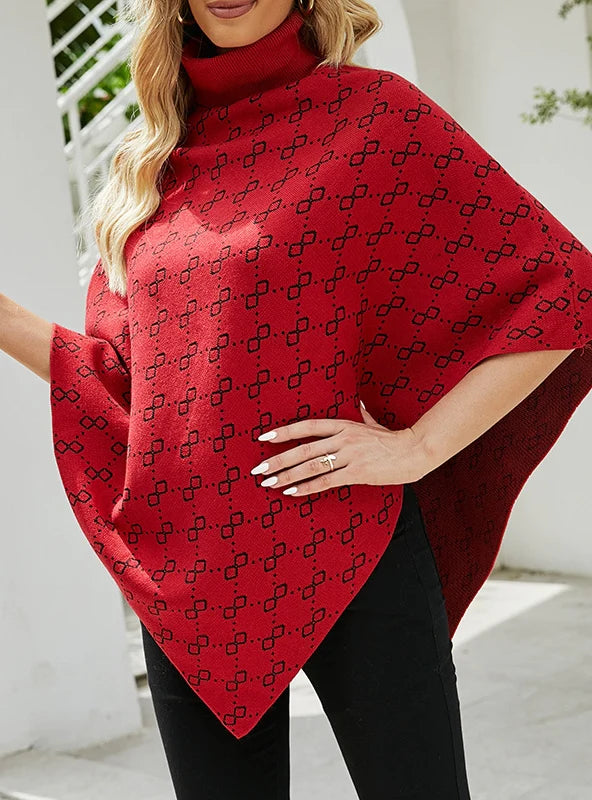 COLLAR SWEATER CAPE SHAWL COAT Chic Chunky Knit Shawl