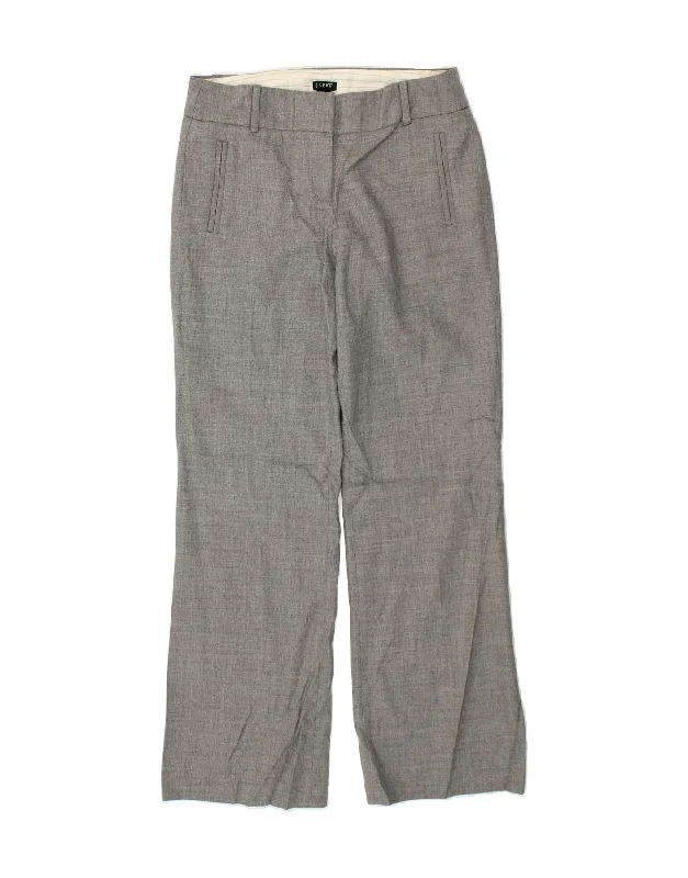 J. CREW Womens City Fit Straight Casual Trousers US 2 XS W30 L32 Grey Wool Cropped Trousers Casual Linen