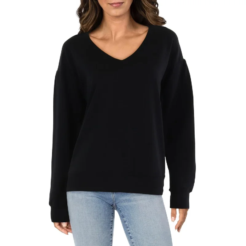 Womens V-Neck Pullover T-Shirt Besom Neck Pullover