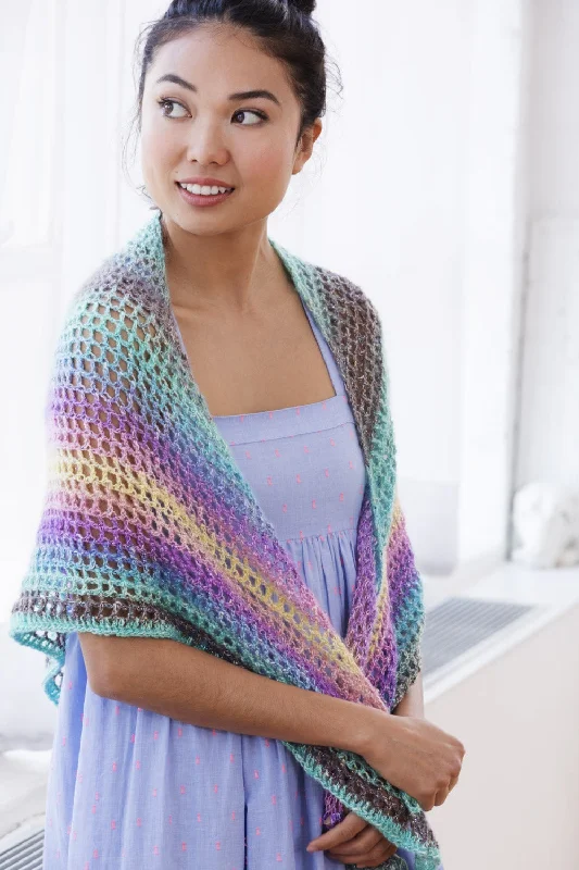 Teterboro Shawl (Crochet) Trendy Bohemian Shawl Cape